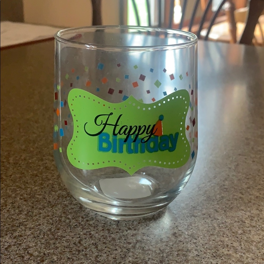 Happy birthday wine glass stemless